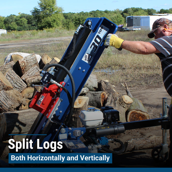 Iron & Oak Log Splitter | 30 Ton | Torsion Axle | Honda | GX270 Iron & Oak