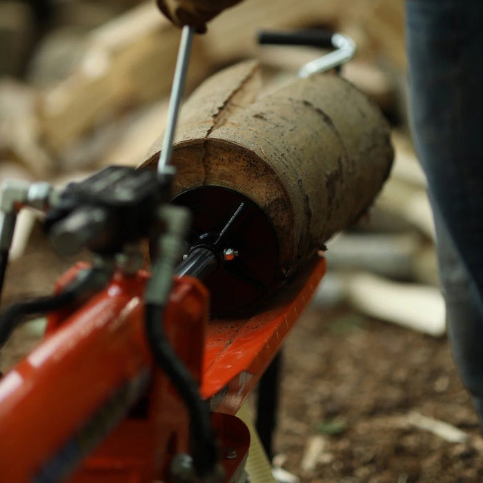 Effortlessly split logs with the Super Handy | 14-Ton Electric Log Splitter, perfect for any outdoor project.