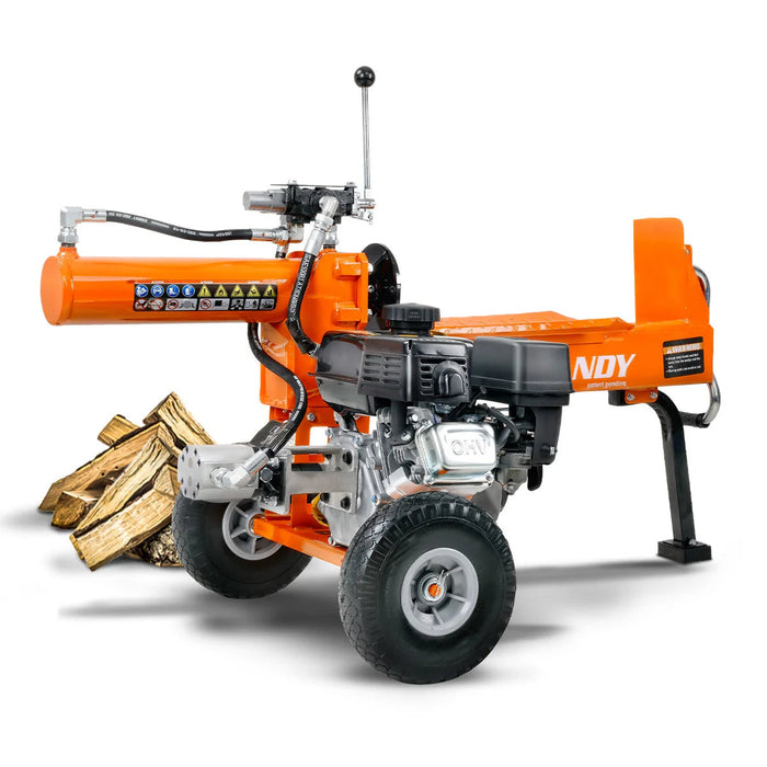 Powerful Super Handy | 20-Ton Gas Log Splitter with durable wheels and hydraulic system for efficient log splitting.